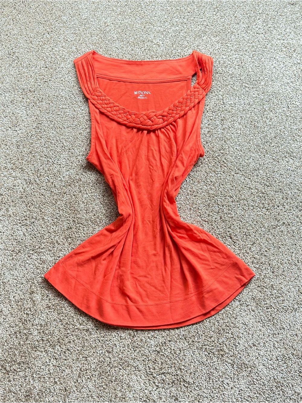 Merona Women’s Braided Scoop Neck Tank Top Bright Red SIZE XS